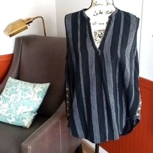 a.n.d easy striped black and white women top size XL